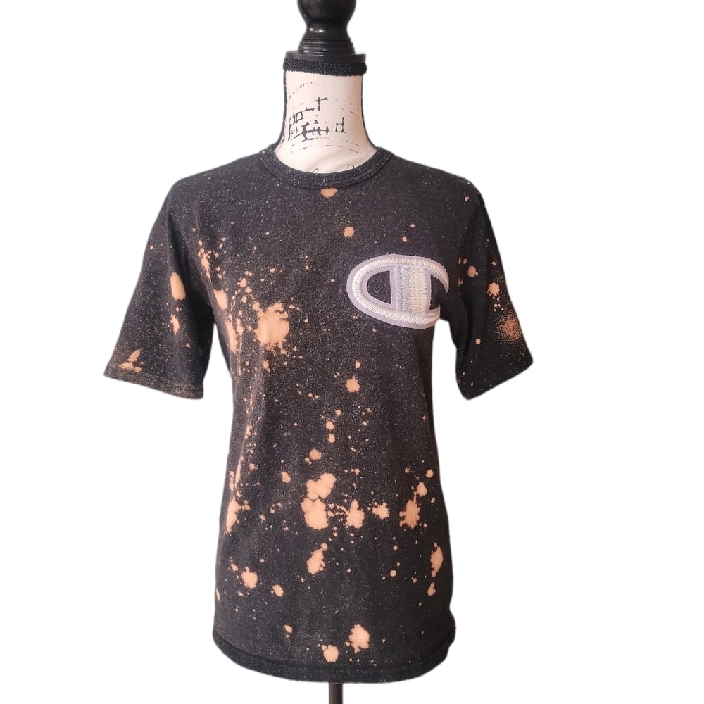 Champion Vintage Custom Bleached Womens Tee Size Small